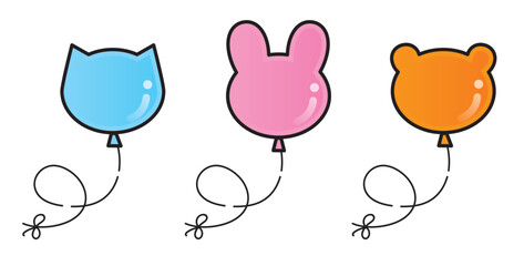 ねこ・うさぎ・くまの風船セット