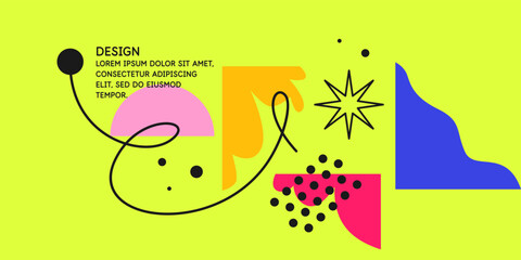 Modern geometric composition of various shapes. Illustration for design. Abstract background in the trend chart.