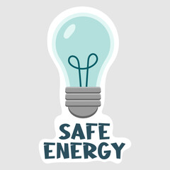 Fototapeta premium Isolated light bulb sticker with the text save energy. Vector illustration.