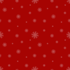 Snowflakes vector seamless pattern. Snowfall Christmas repeat backdrop. Seamless pattern Christmas snowfall, backdrop winter snowflake illustration.