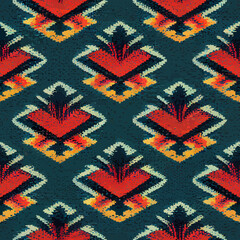 illustration vector of Aztec ethnic  seamless pattern 