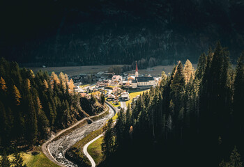 panorama of alpine village