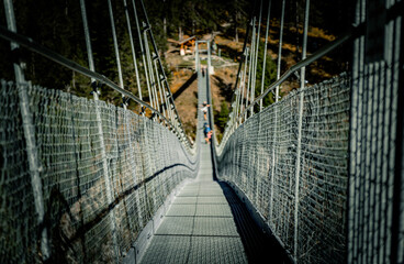 suspension bridge over valley