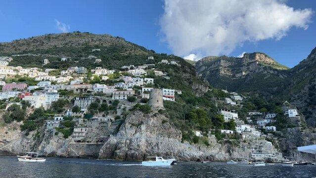 Cruising along the Amalfi Coast Praiano village