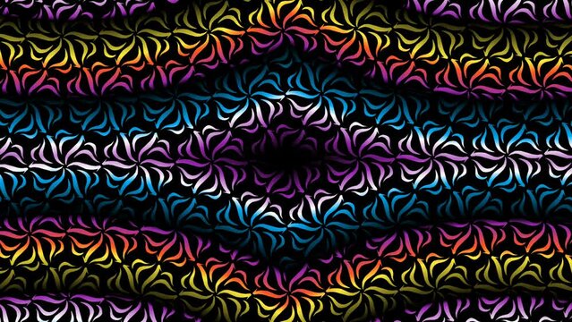 luxurious motion graphic colourful  flowers line art pattern of indonesian culture traditional batik  for  commercial ads