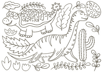 Coloring Illustration in hand drawn style. Children's drawings for your design