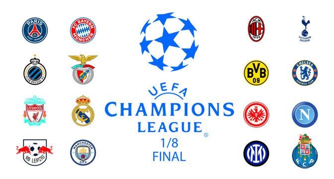 uefa champions league final, 1/8 Finals Match 1 of 2. soccer, football, 2022 - 2023