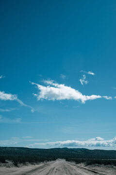 Dirt road off Highway 178 looking at Scodie Mountains in the Mojave Desert California