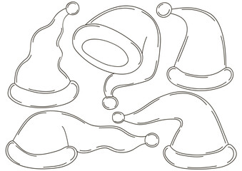 Coloring Christmas illustration with gnomes