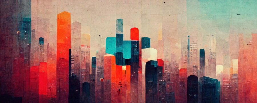 Business background presentation. Network Web Space. AI generated art illustration.