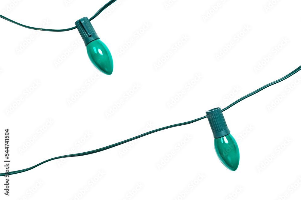 Wall mural isolated green c9 c7 bulb light strings