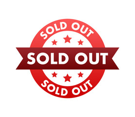 Obraz premium Sold out label, badge. Shop now. Vector stock illustration.