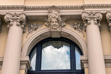 Architectural detail of Monte Carlo Casino (architect Charles Garnier, 1865) - gambling and...