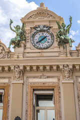 Fototapeta na wymiar Architectural detail of Monte Carlo Casino (architect Charles Garnier, 1865) - gambling and entertainment complex includes Casino and Grand Theater de Monte Carlo. Monaco. 