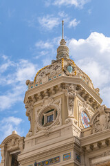 Obraz premium Architectural detail of Monte Carlo Casino (architect Charles Garnier, 1865) - gambling and entertainment complex includes Casino and Grand Theater de Monte Carlo. Monaco. 