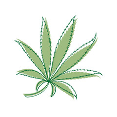 Simple icon of Cannabis Leaf Silhouette Indica marijuana