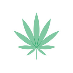Simple icon of Cannabis Leaf Silhouette Sativa marijuana
