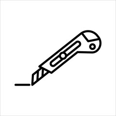 Cutter Knife Icon Vector Illustration, on white background.