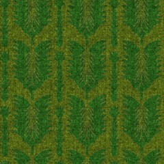 Green retro 1960s linen seamless pattern. Forest style vintage for decorative backdrop. Mid century moss old-fashioned geometric design. 