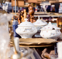 ceramics on a flea market 