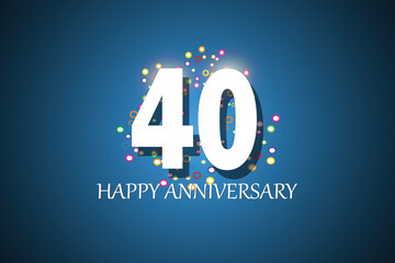 40th anniversary on blue background