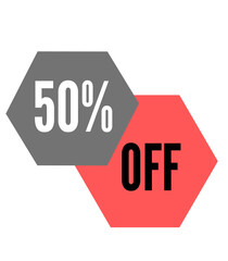 50% off red vector fifty percent marketing advertising discount