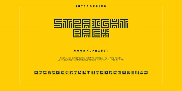 futuristic minimalist display font design, alphabet, typeface, letters and numbers, typography.