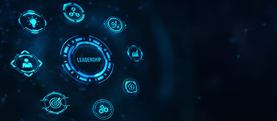 Internet, business, Technology and network concept. Leadership business management. 3d illustration.