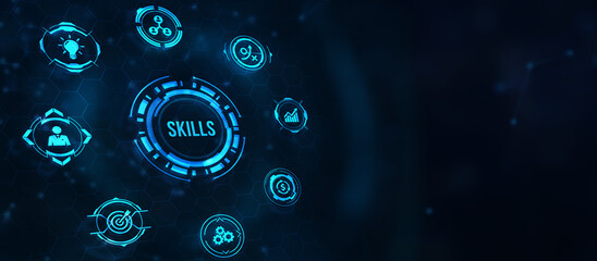 Internet, business, Technology and network concept.Coach motivation to skills improvement. Education concept. Training. Leadership skills. Human abilities. 3d illustration.