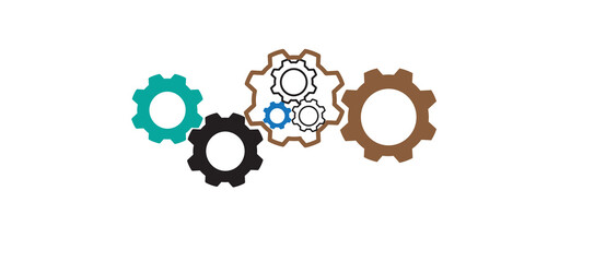 the symbol of well-coordinated teamwork, the business concept of the workflow, can be used as a background image