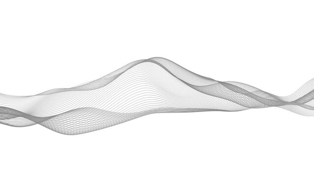 Gray line wave animation white background