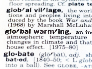definition of global warming highlighted in dictionary
