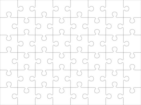 Premium Vector  Jigsaw puzzle blank template 6x8 elements, fourty-eight puzzle  pieces. vector illustration.