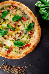 pizza on a board