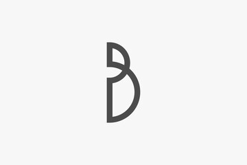 Illustration vector graphic of simple line art letter B