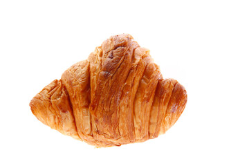 Crisp fresh croissants in the background