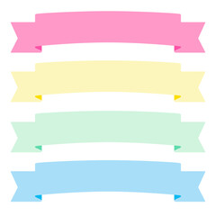 Collection of design elements with a ribbon motif. Pastel color. Soft colors ribbons.  Eps10 Vector