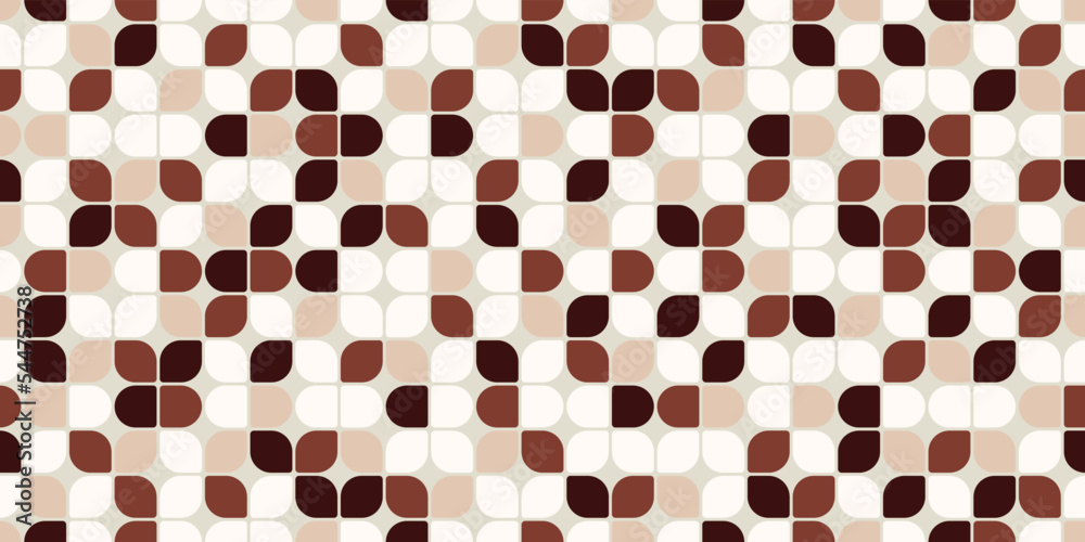 Aufkleber Coffee pattern of rounded geometric shapes. Seamless coffee tile of the same shapes. Seamless tile pattern for interior design and print.
