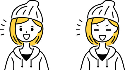 笑顔の若い女性
