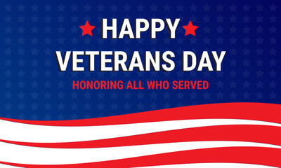 Veterans Day. Respect all those on duty. National American holiday event. November 11. Eps10 Vector