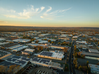 Aerial Drone Sunset in Kenilworth New Jersey