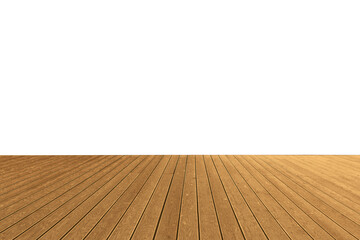 Empty wooden surface isolated on white. Mockup for design