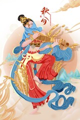 Chinese classical painted figures background