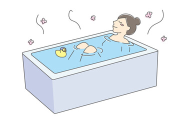 お風呂でリラックスする女性