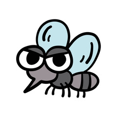 蚊のデフォルメキャラクター　イラスト素材