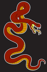 snake cobra tattoo style Cobra vector. king Cobra snake with mouth open.Snake cobra illustration on black background.