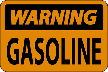 Warning Sign Gasoline Symbol On White Background