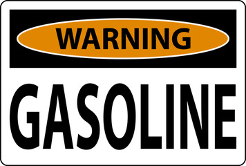 Warning Sign Gasoline Symbol On White Background