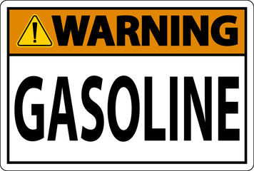 Warning Sign Gasoline Symbol On White Background