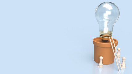 The light bulb in plant for creative or energy concept 3d rendering